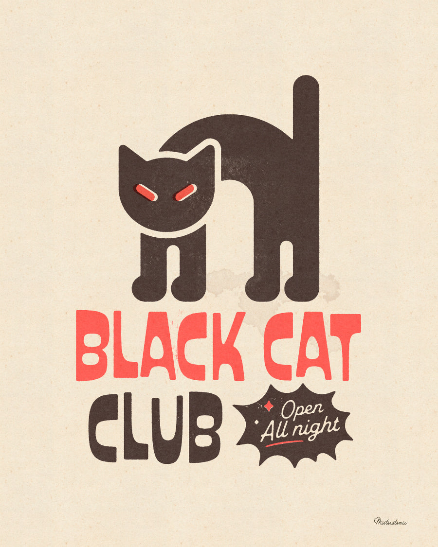 Affiche déco 'Black Cat Club'