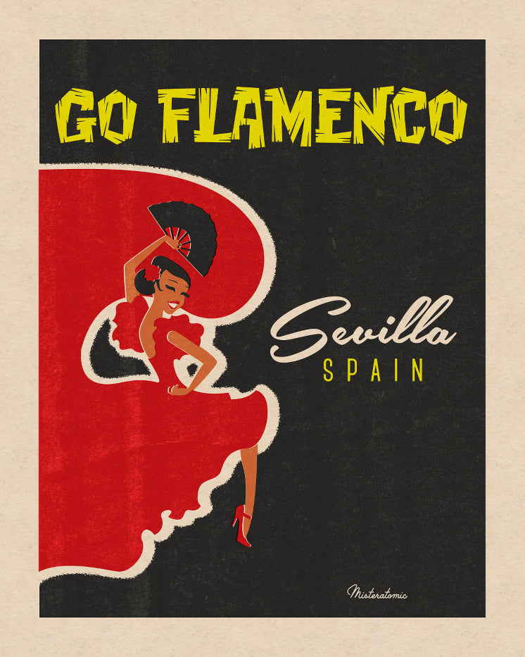 Affiche déco 'Go Flamenco'