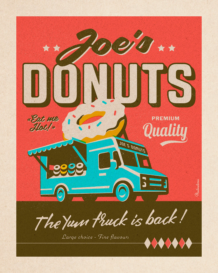Affiche déco 'Joe's Donuts'