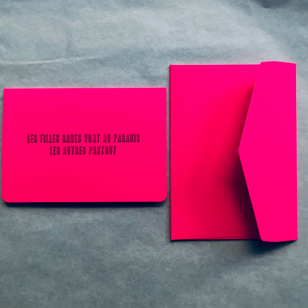 Carte double + enveloppe - Les filles sages - Le Typographe