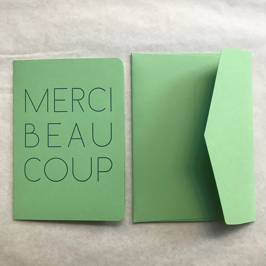 Carte double + enveloppe - Merci beaucoup - Le Typographe – Le