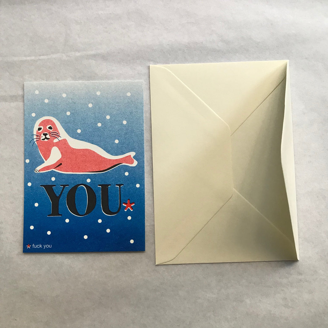 Carte + enveloppe - Phoque You - Pied de Poule
