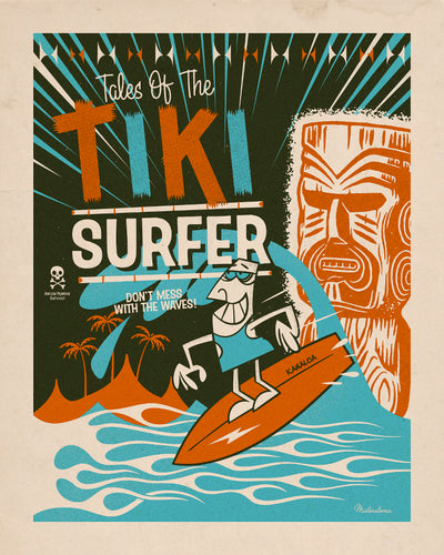 Affiche déco 'Tiki Surfer'